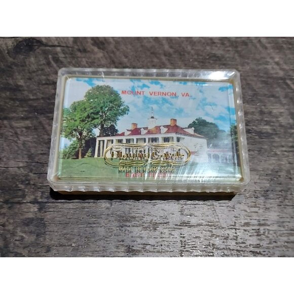 Playing Cards Mount Vernon Woodlawn Mansion Postcard Old Vintage Fancy Case - Picture 1 of 5